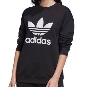 ADIDAS - Black Trefoil Crew Neck Sweatshirt